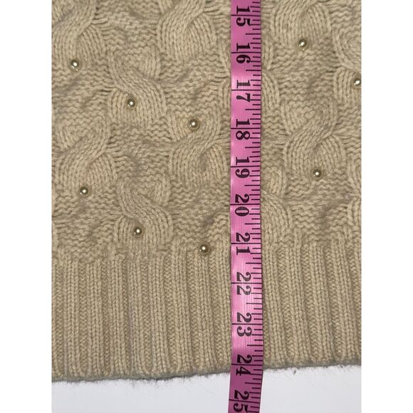 Ann Taylor Wool Angora Sweater Thick Cable Knit Ivory Pearl Rabbit Hair Size XL - Picture 15 of 16